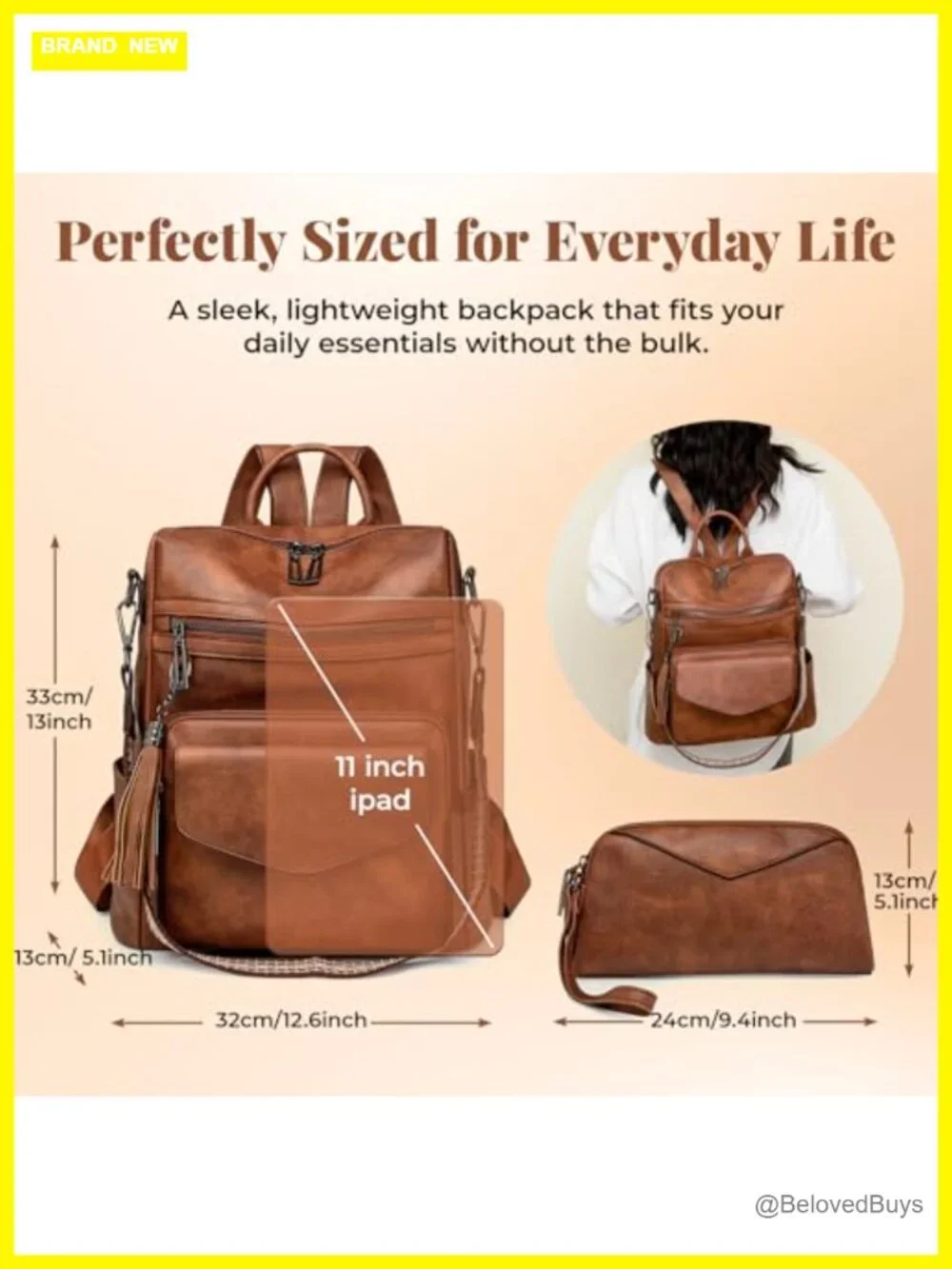 PU Leather Convertible Backpack Purse for Women, 3 Ways to Wear